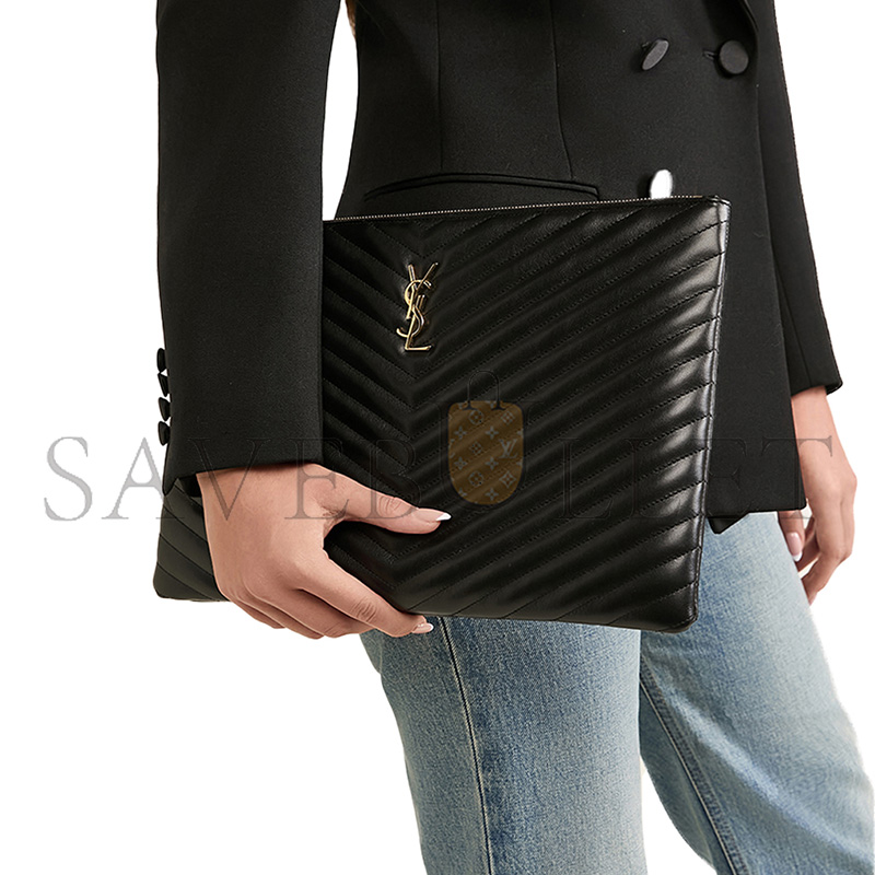 Y*L black quilted clutch 603601718 (36*24*2cm)